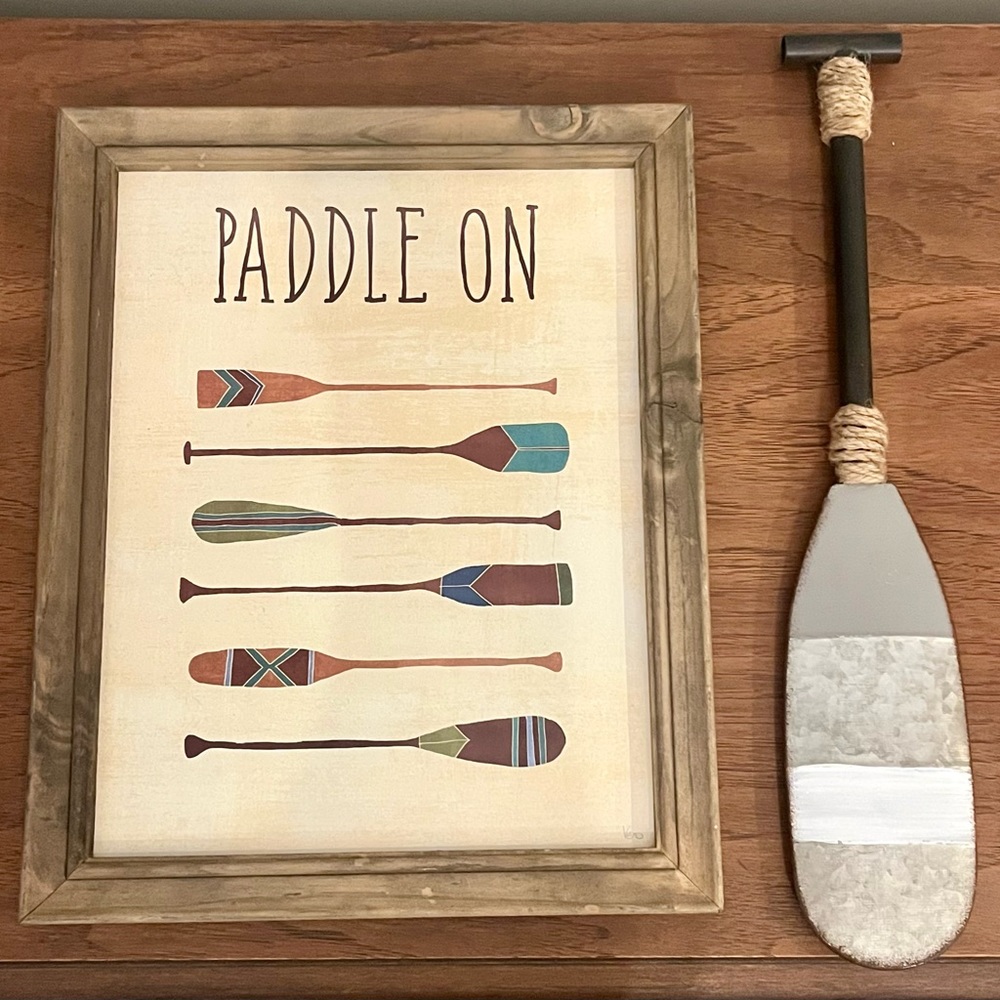 Nautical Theme Home Decor-Paddle On Print & Decorative Oar - Picture 4 of 7